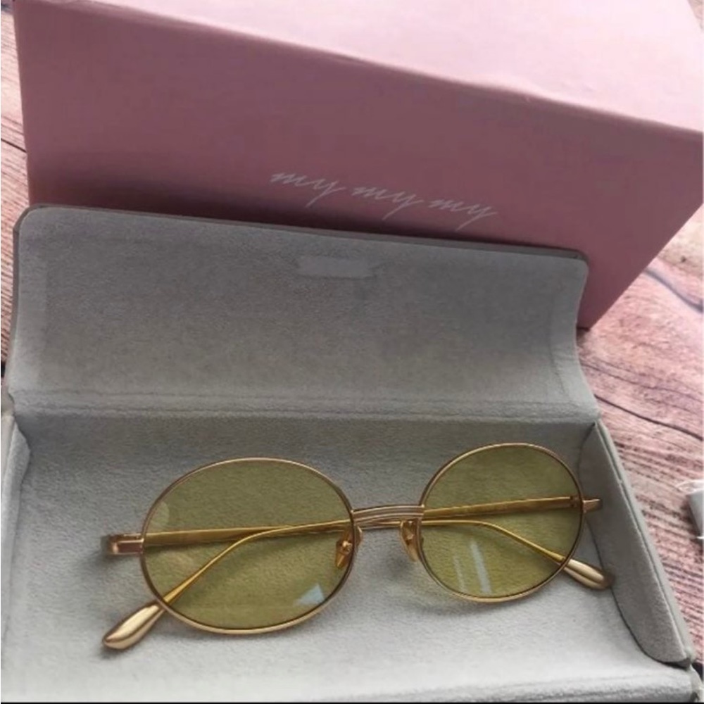 My My My Wyatt Womens Yellow Round  Sunglasses